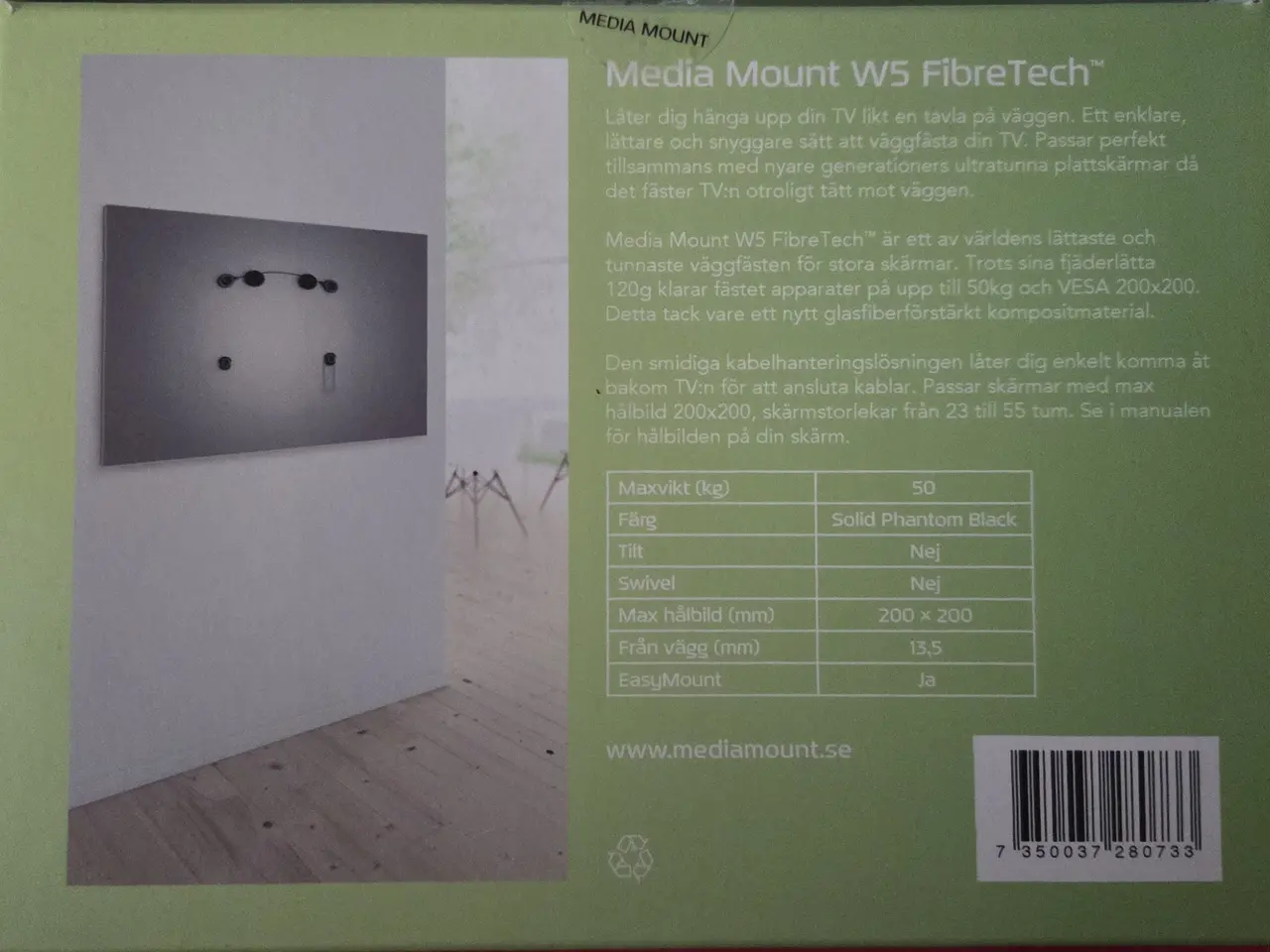 Billede 3 - Media Mount W5 FibreTech vægbeslag (Vesa 200x200)
