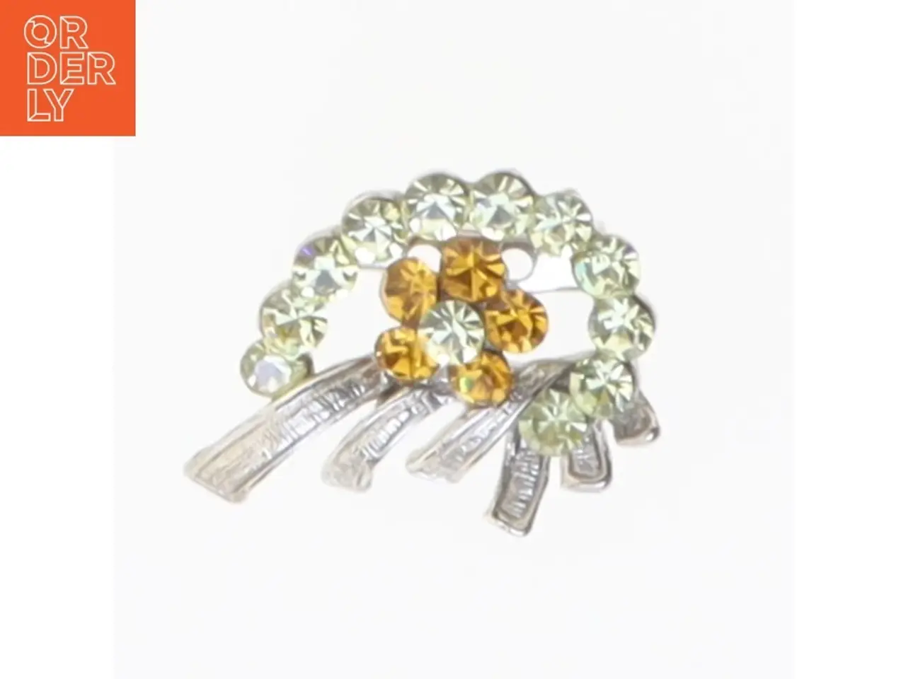 Billede 1 - Vintage broche med rhinsten (str. 3 cm)
