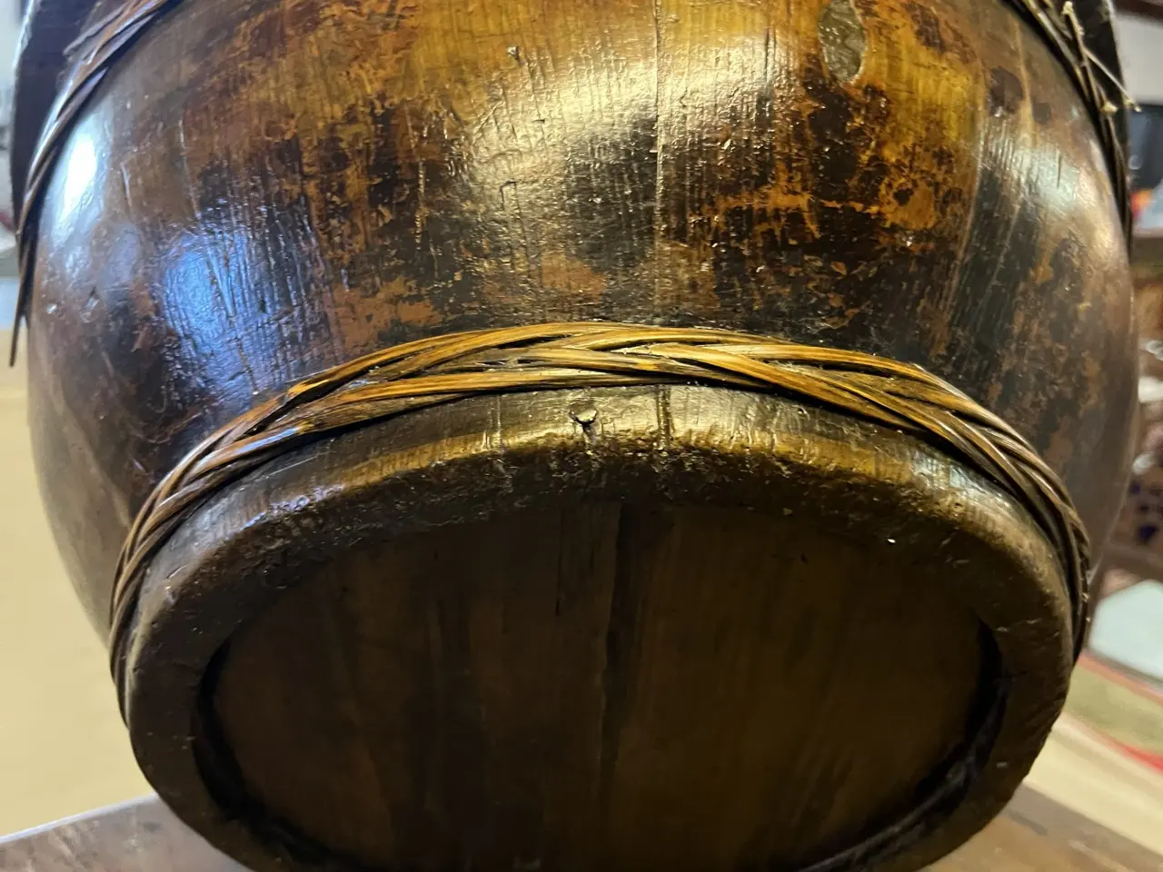 Billede 3 - Kina -Gl,originalt træfad .Ø 38 cm. 