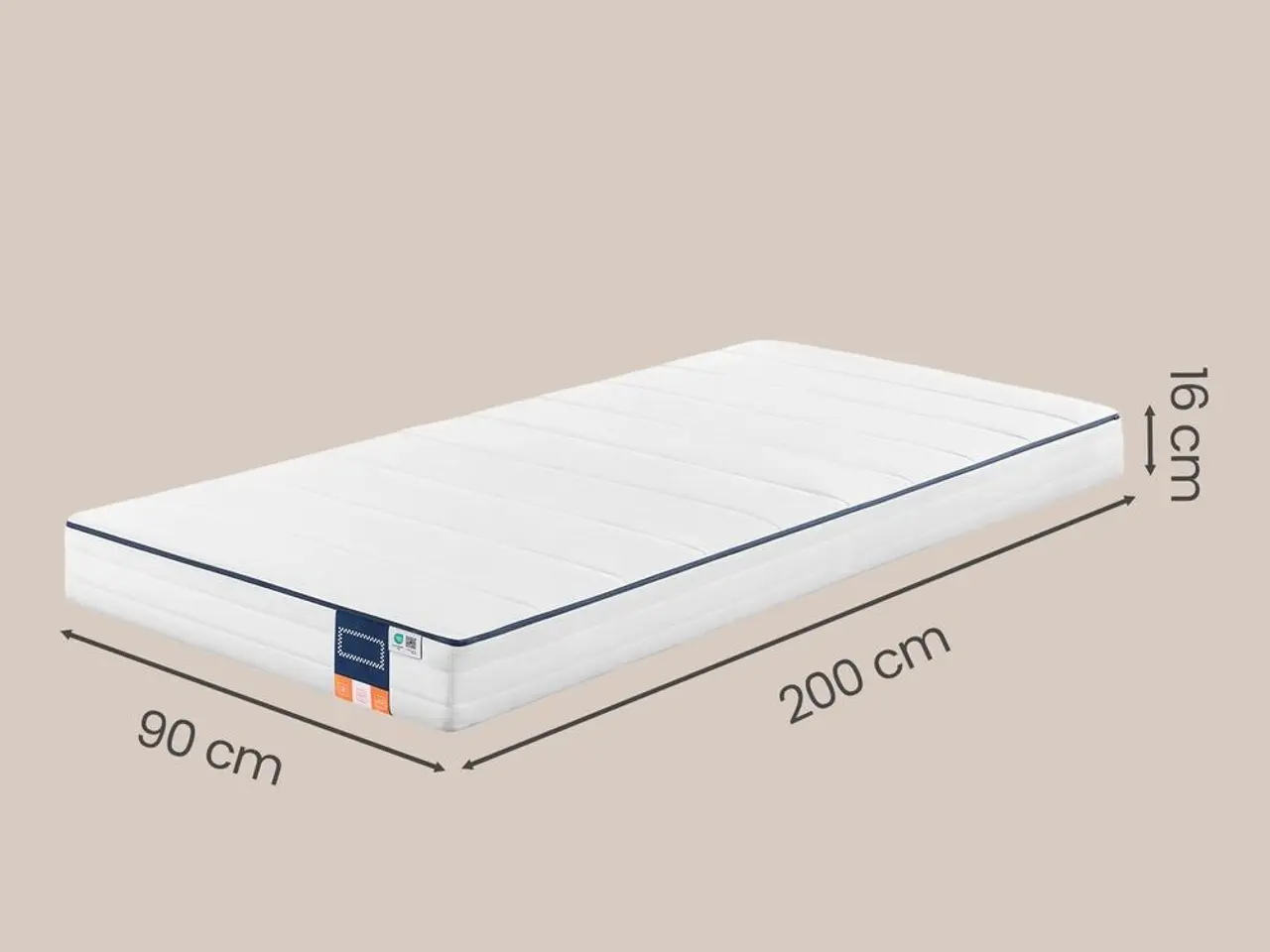 Billede 3 - Gel memory skummadras 90 x 200 cm - medium fast H3, 7 zoner, 16 cm