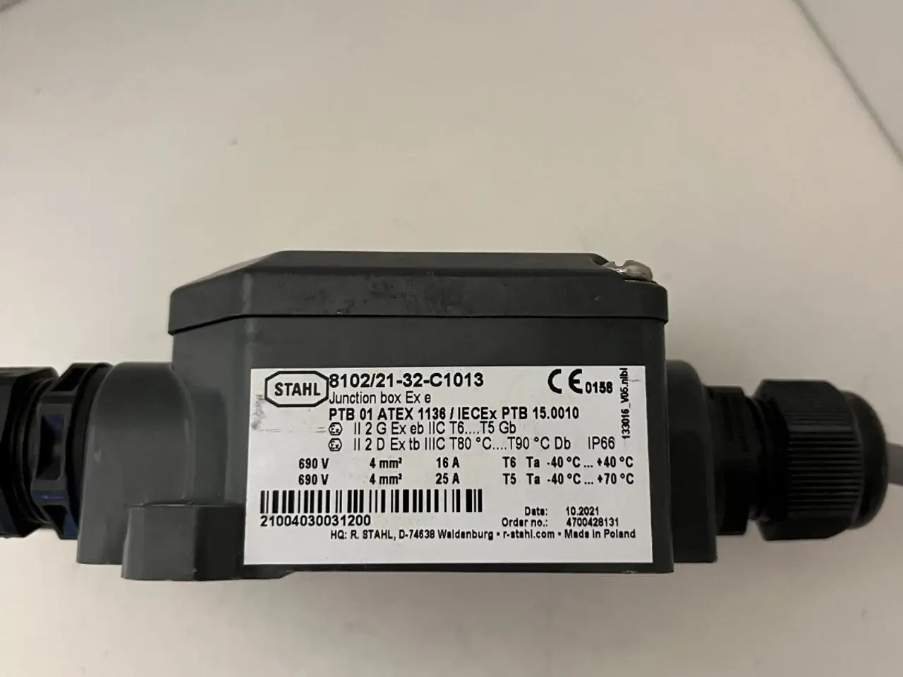 Billede 3 - R. STAHL 8102/21-32-C1013 ATEX Junction Box Ex e -