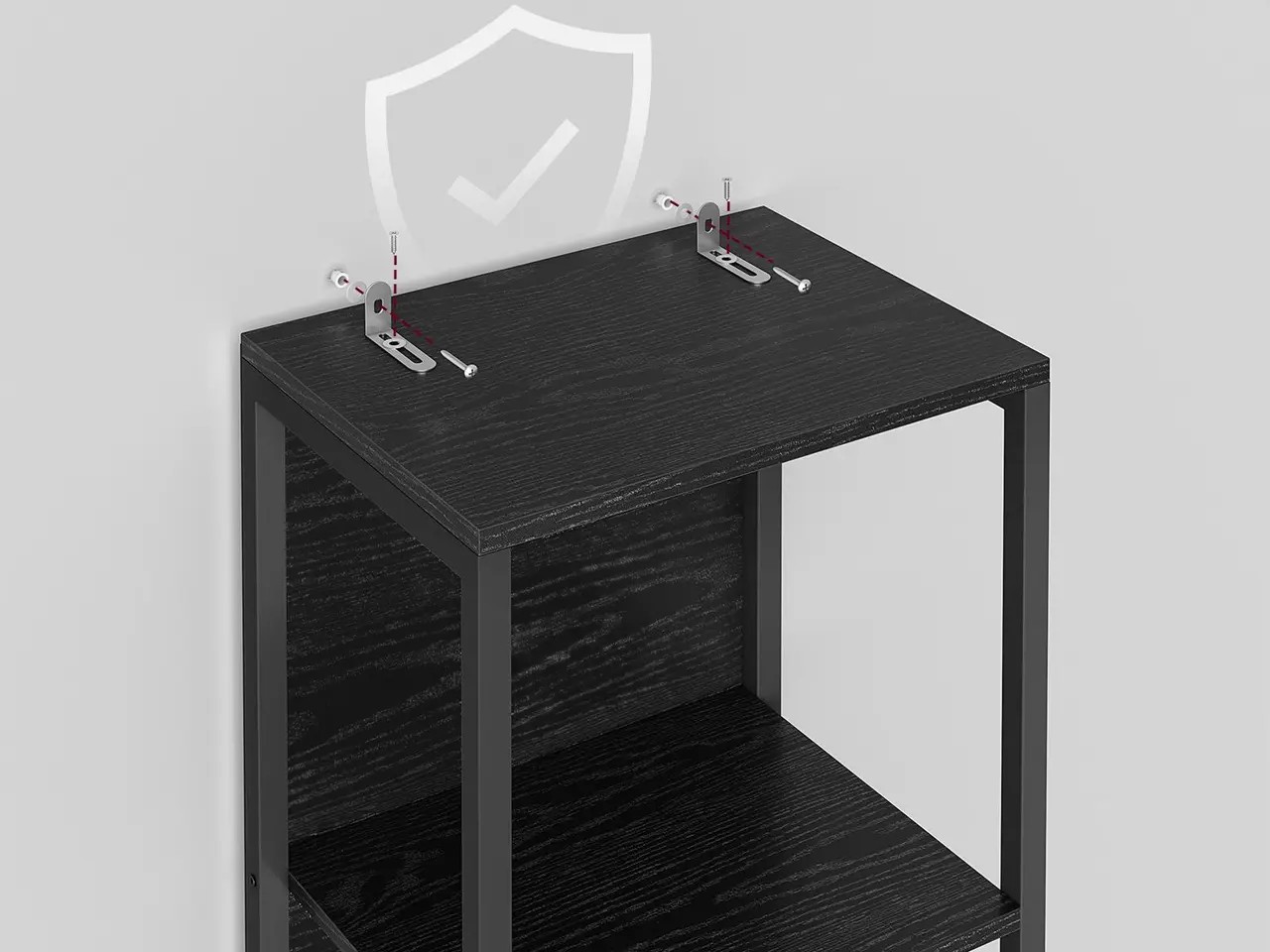 Billede 6 - Bogreol med LED-belysning, 6 hylder - Ebony Black