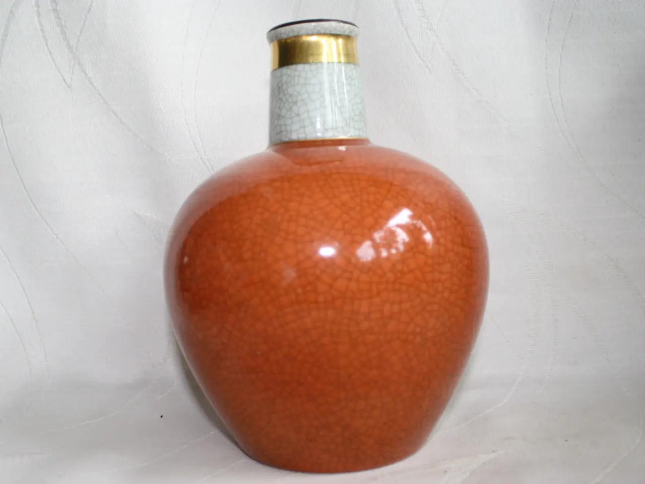 Billede 4 - Vase orange, krakeleret, fra Royal Copenhagen