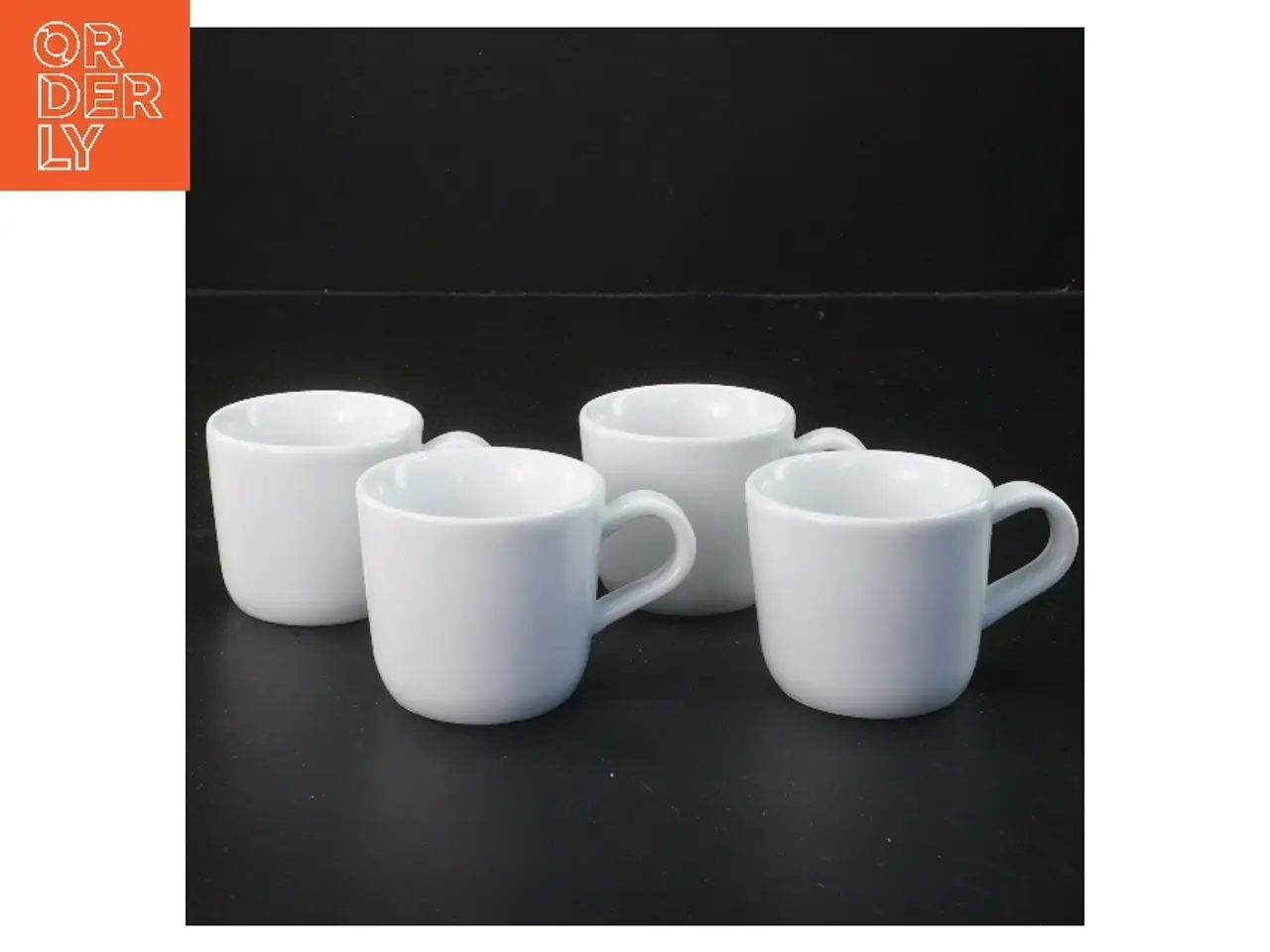 Billede 1 - Sæt af fire hvide kaffekopper (str. 4 stk Ø 6,5 cm)