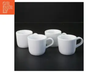 Sæt af fire hvide kaffekopper (str. 4 stk Ø 6,5 cm)