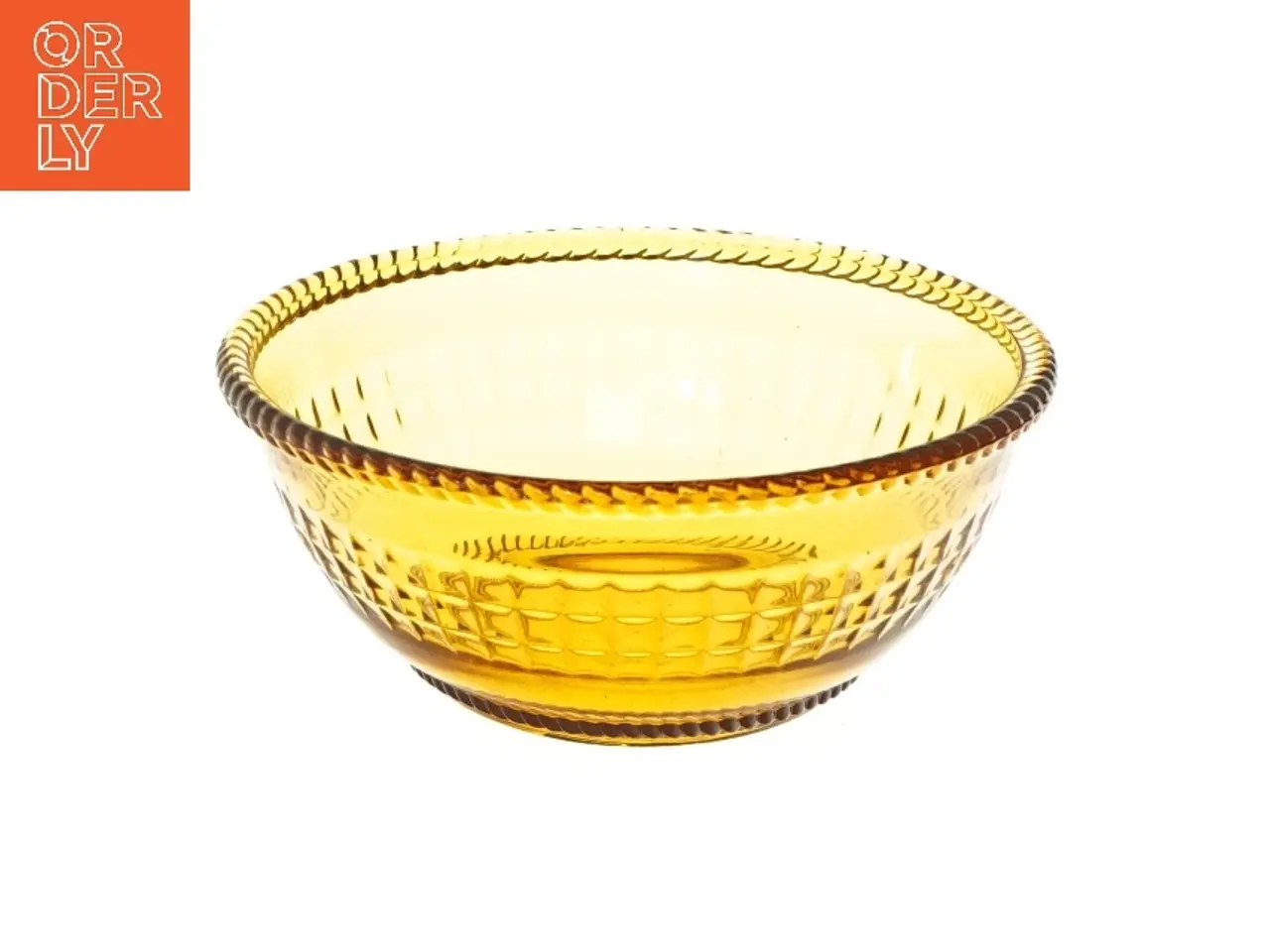 Billede 1 - Amber farvet skål i glas (str. Ø 18 cm)