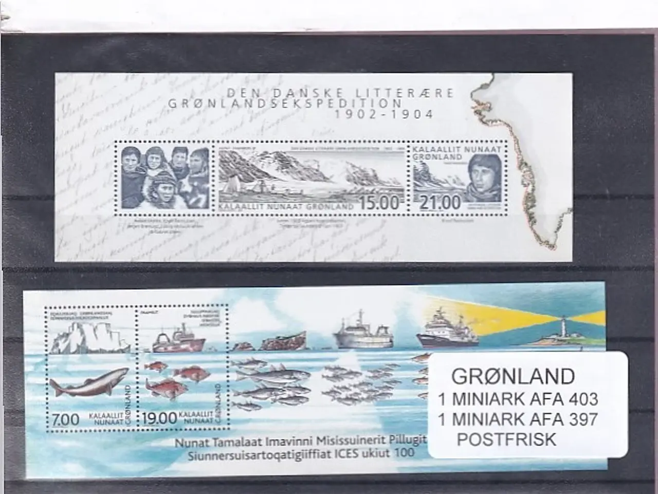 Billede 1 - Grønland - 2 Miniark AFA 403 - AFA 397 - Postfrisk