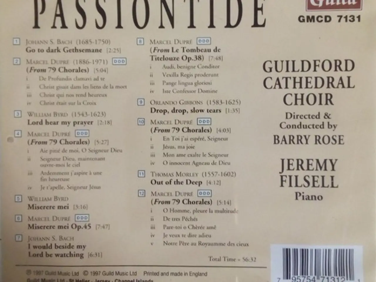 Billede 2 - Choir Of Guildford Cathedral* – Passiontide – CD
