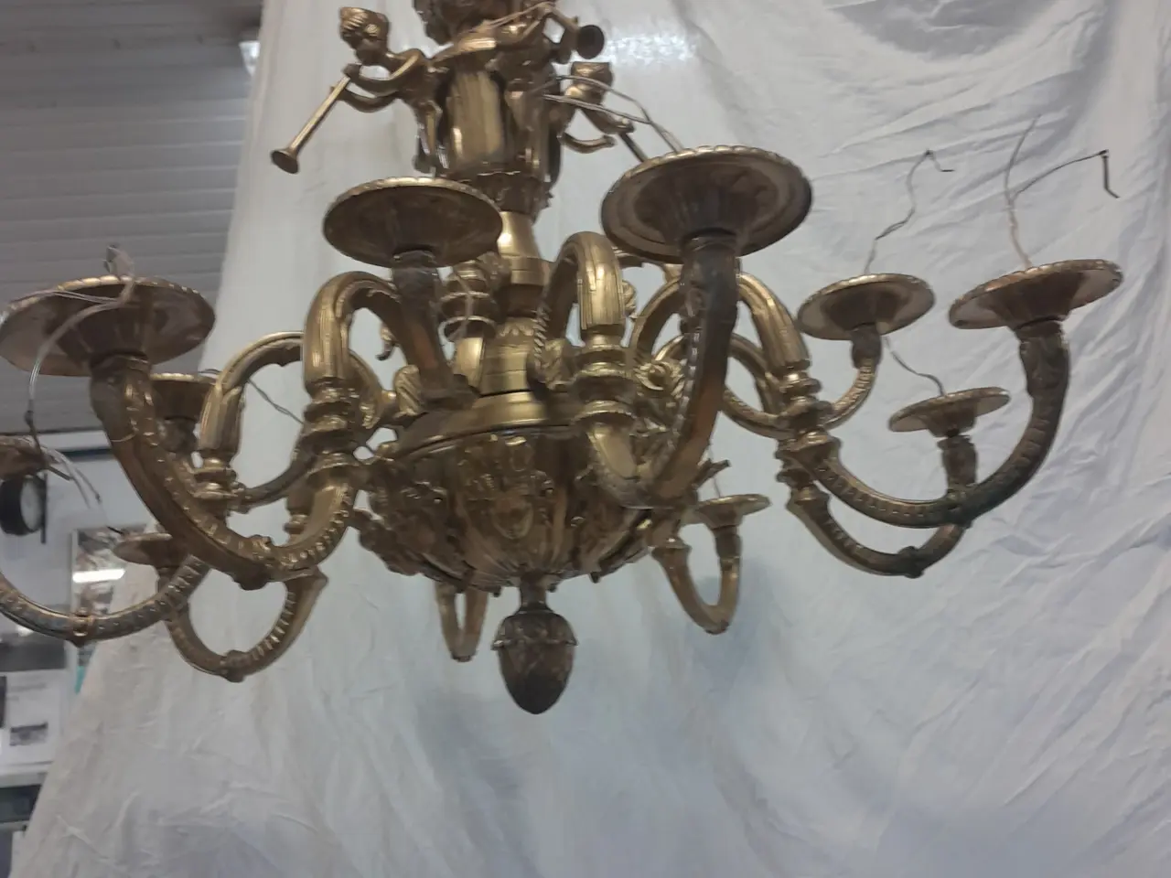 Billede 2 - Antik loftlampe messing