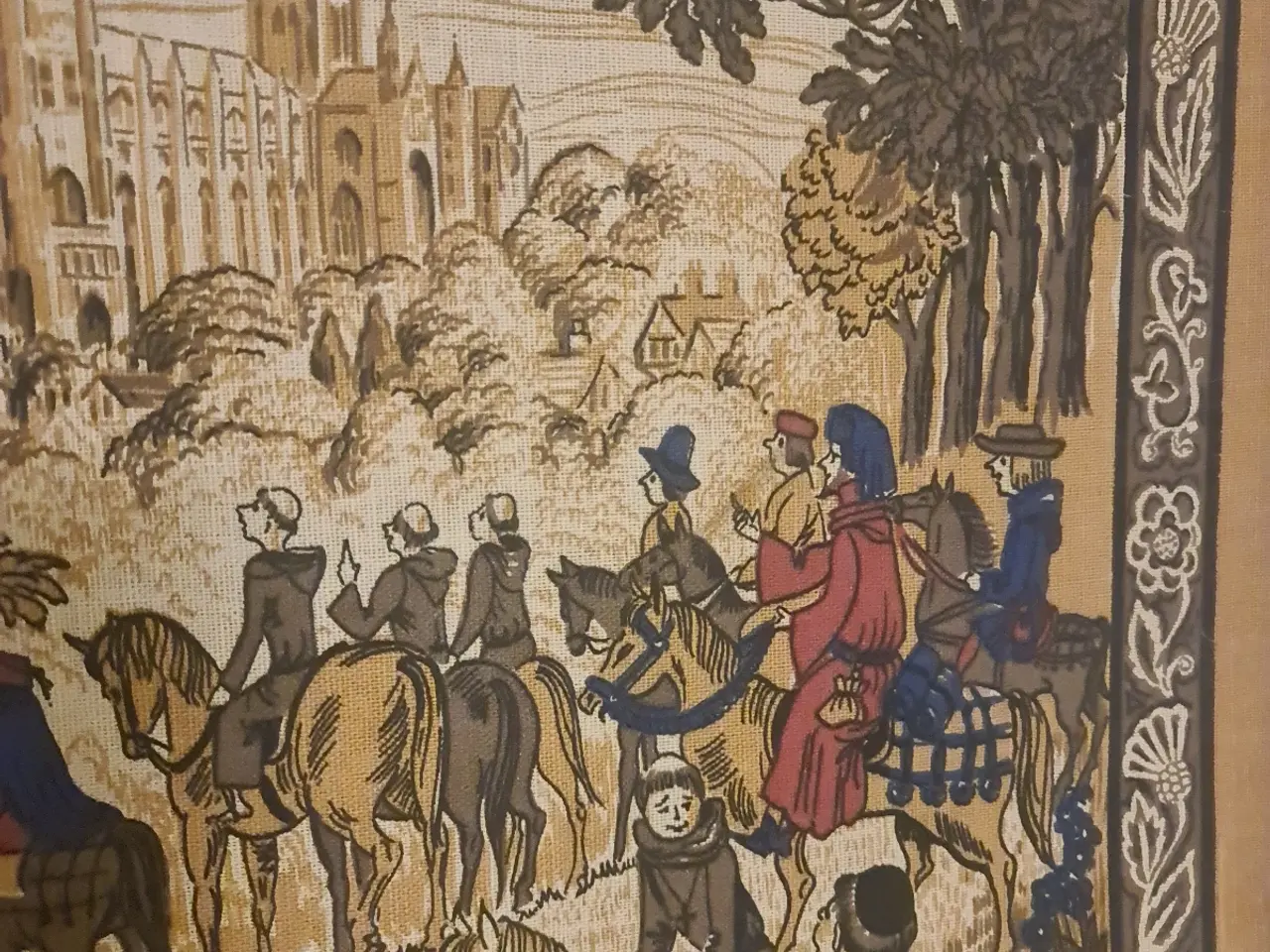 Billede 5 - Vintage billedtryk på stof – Pilgrimage to Canterb