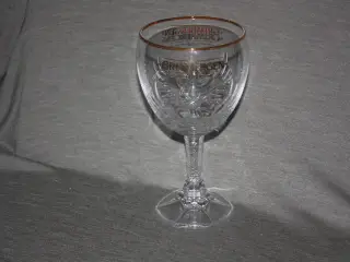 Grimbergen øl glas med guldkant og motiv
