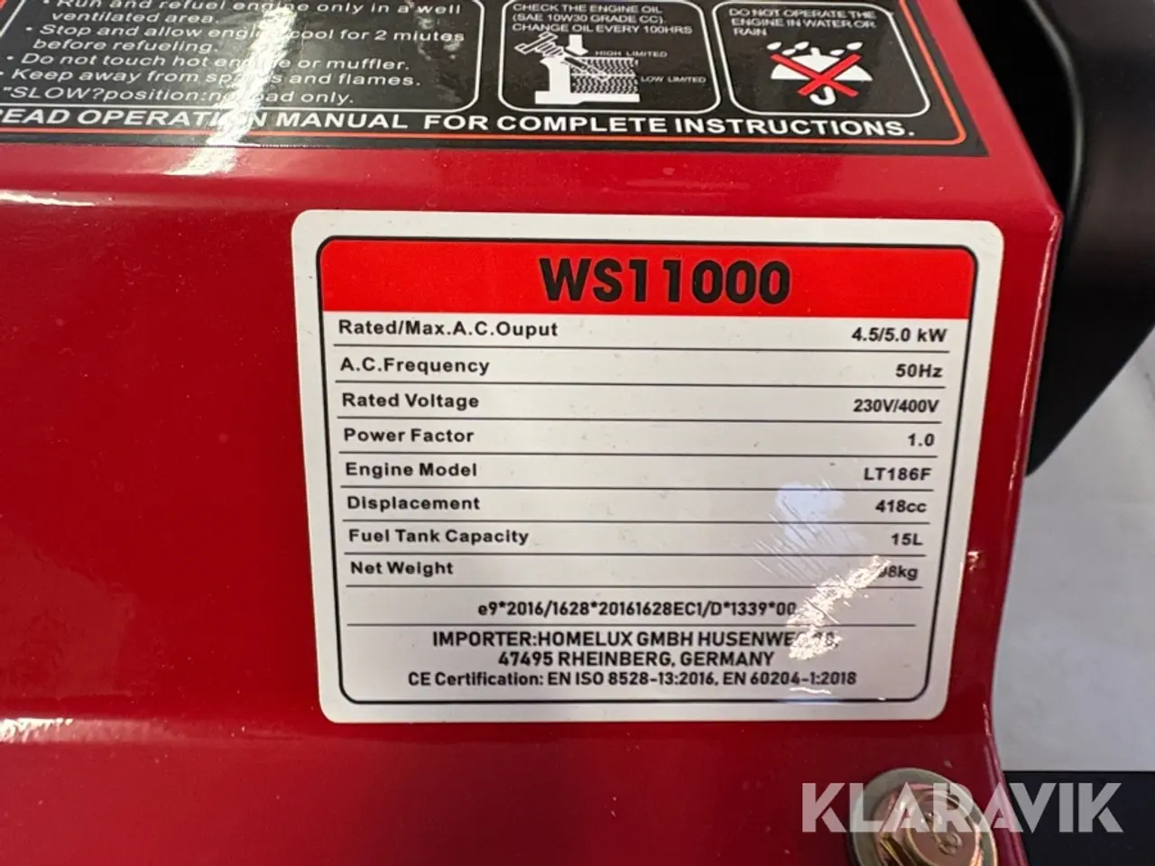 Billede 12 - Generator Walter Stahl WS11000