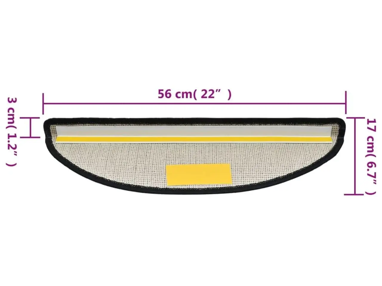 Billede 8 - Trappemåtter 15 stk. 56x17x3 cm antracit halvrund