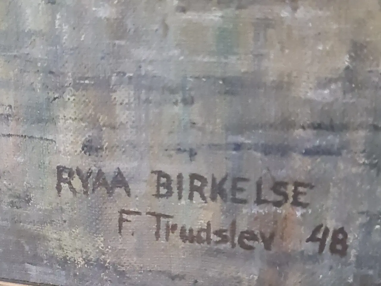Billede 4 - Frode Trudslev – Ryå ved Birkelse, oliemaleri fra
