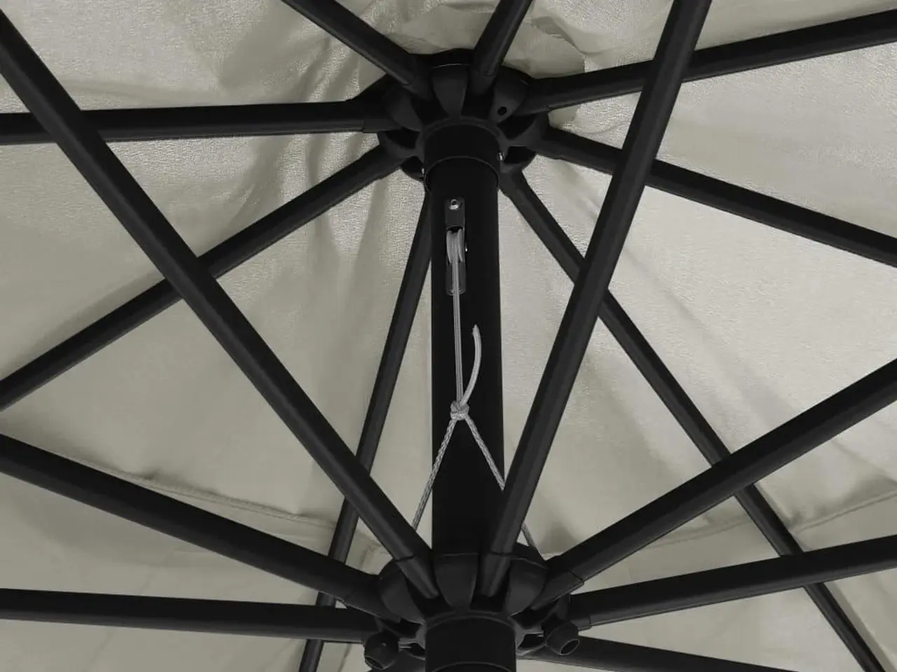 Billede 2 - Parasol 390 cm med metalstang - sandfarvet