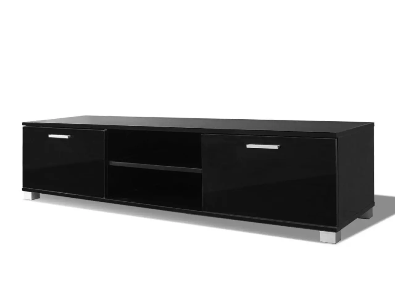Billede 2 - Tv-bord i sort højglans - 140 × 40,5 × 35 cm med opbevaring