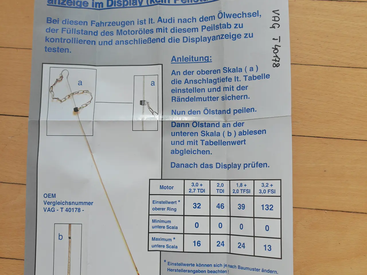 Billede 6 - Oliepind, Service-Oliepind, Olieskift OEM T40178