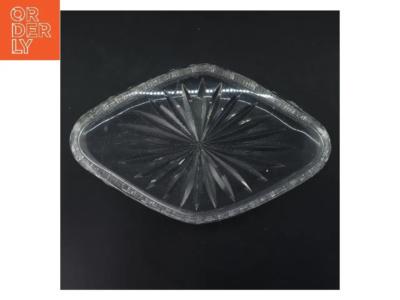 Billede 2 - Dekorativ glasfad (str. 33,5x21,5 cm)