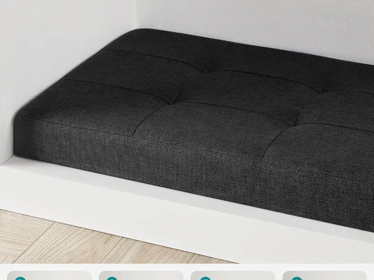 Billede 7 - Opbevaringsbænk med låg 110 x 38 x 38 cm, sort