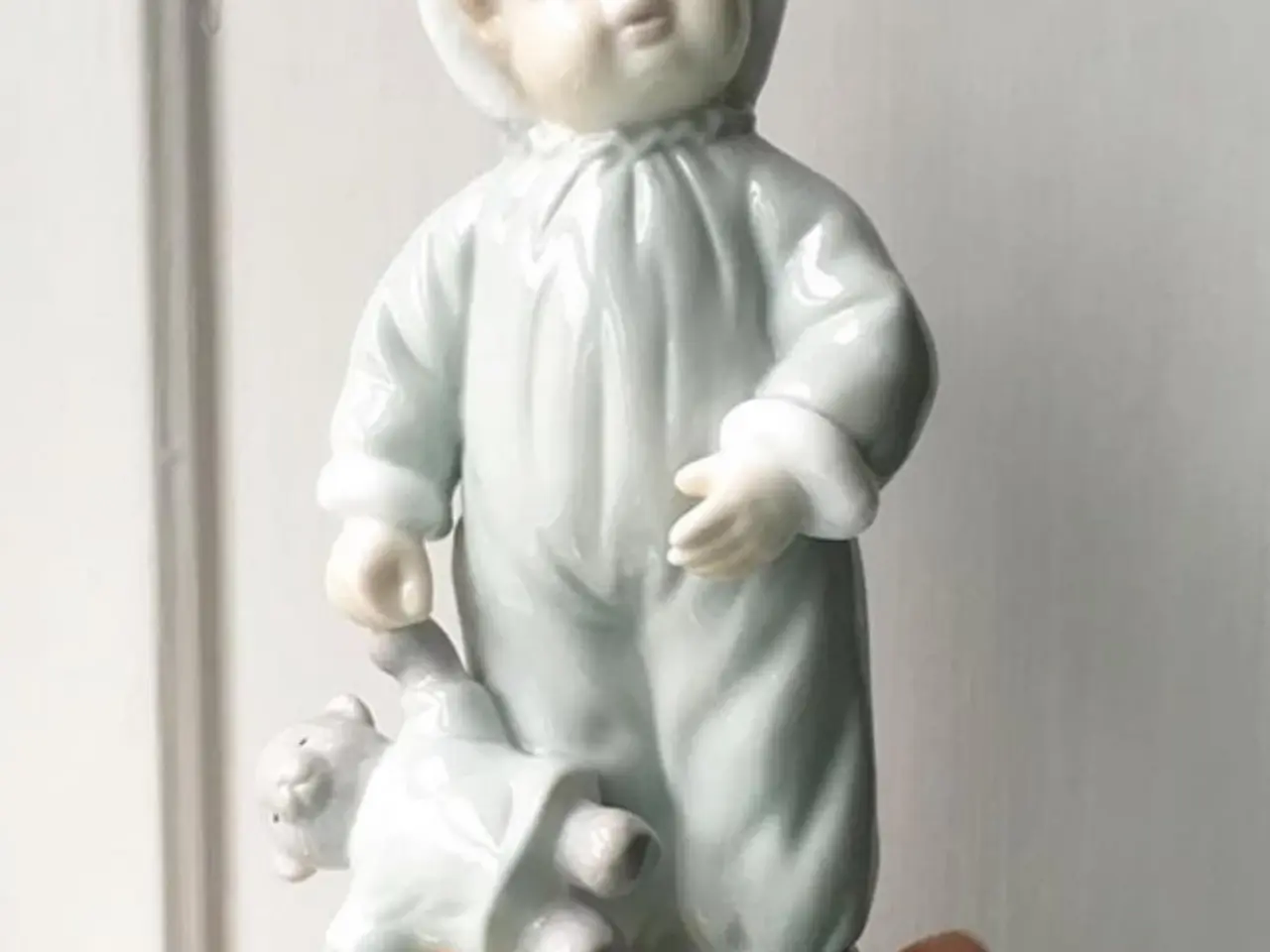 Billede 1 - Porcelænsfigur med bamse, pastelfarver