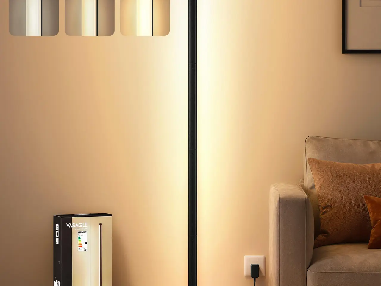 Billede 1 - LED-gulvlamper 2 stk. dæmpbare 12 W 1200 lm 3000 K - mat sort