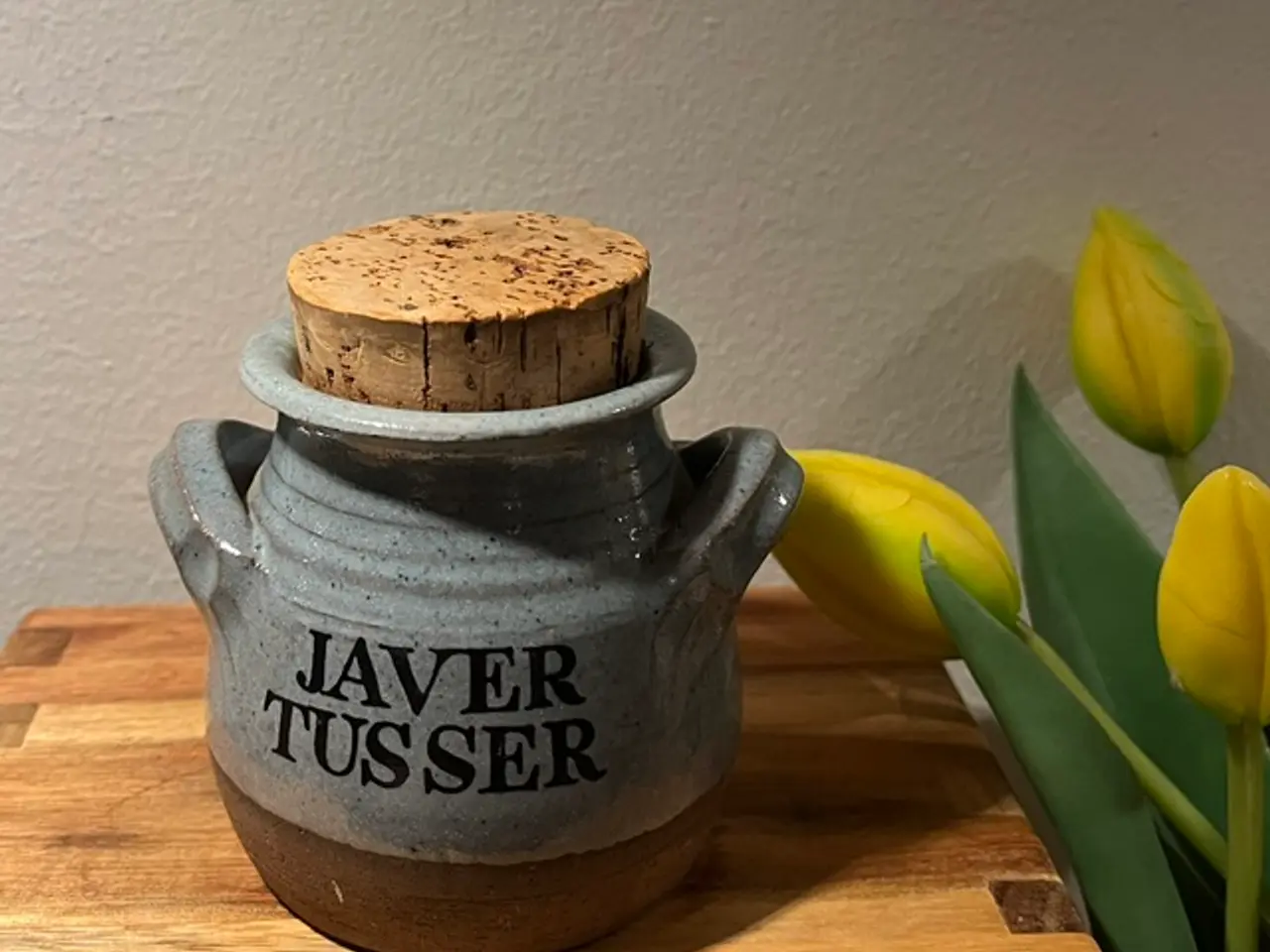 Billede 1 - retro keramik-krukke med korkprop "Javer Tusser"