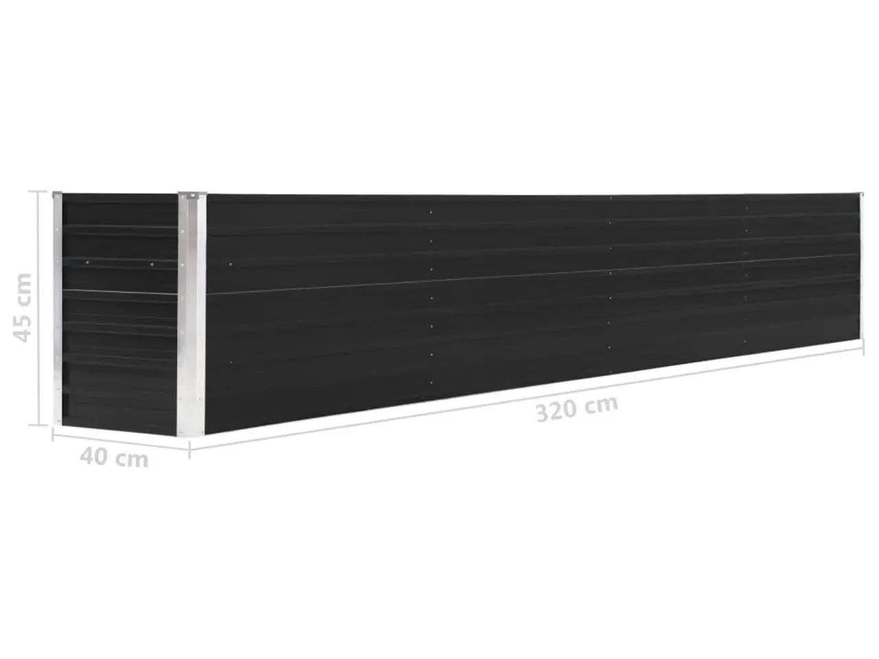 Billede 6 - Forhøjet plantekasse 320 x 40 x 45 cm - antracitgrå