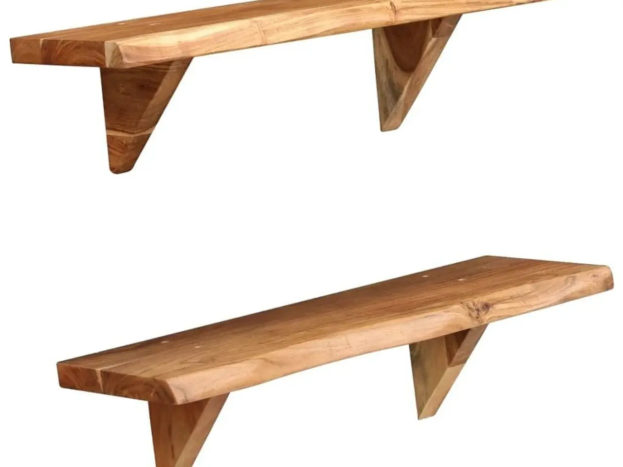 Billede 10 - Væghylder i massivt akacietræ - 2 stk. 60 x 20 x 18 cm