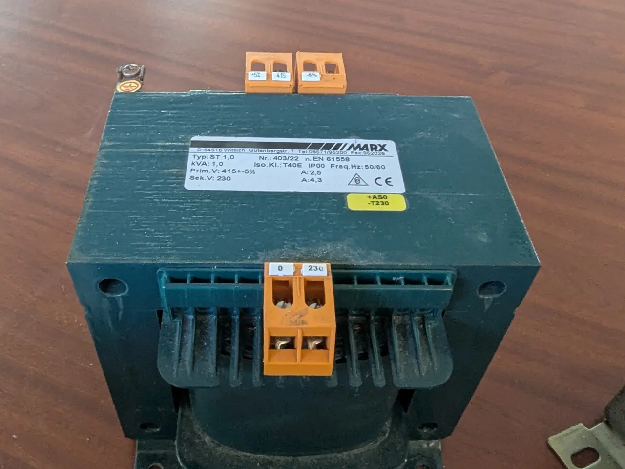 Billede 1 - MARX styretransformer 1 kVA – 415 V til 230 V