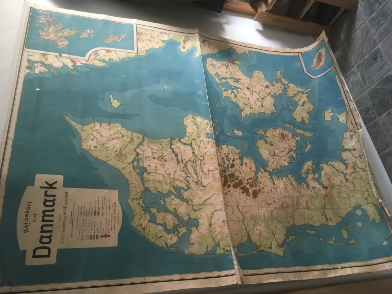 Billede 1 - Gammelt højde Danmarkskort