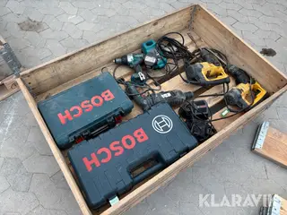 Assorteret håndværktøj Bosch/Makita/Dewalt - 1 palle