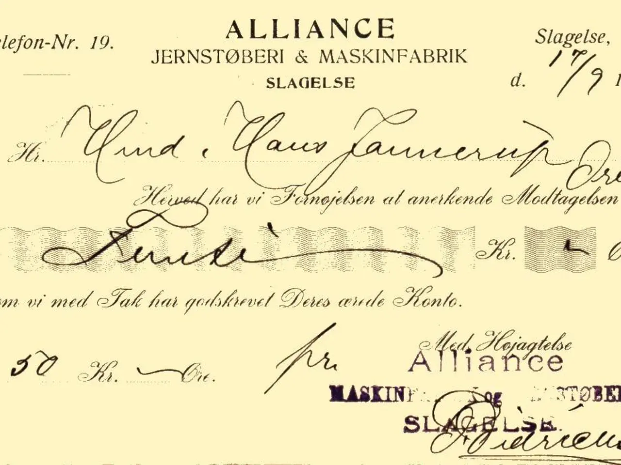 Billede 1 - Alliance - Jernstøberi & Maskinfabrik - Helsagskort - Brugt