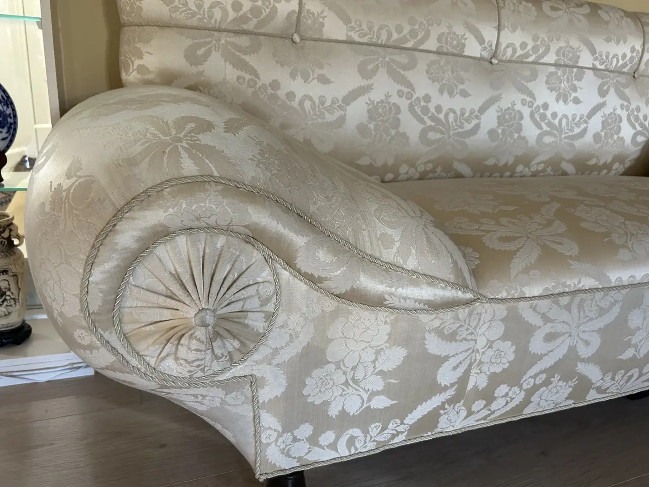 Billede 2 - daybed - antik chaiselon i satin damask