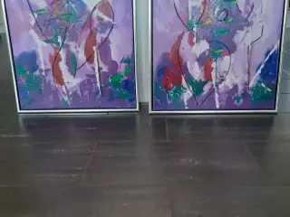 2 stk malerier, 64 x 84 cm