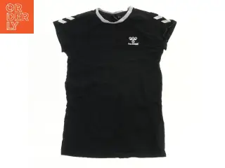 Sort t-shirt med hvide detaljer fra Hummel (str. 122)