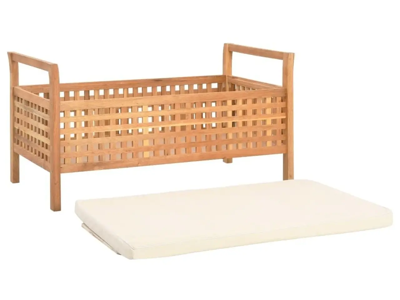 Billede 4 - Opbevaringsbænk 93 x 49 x 49 cm massivt valnøddetræ