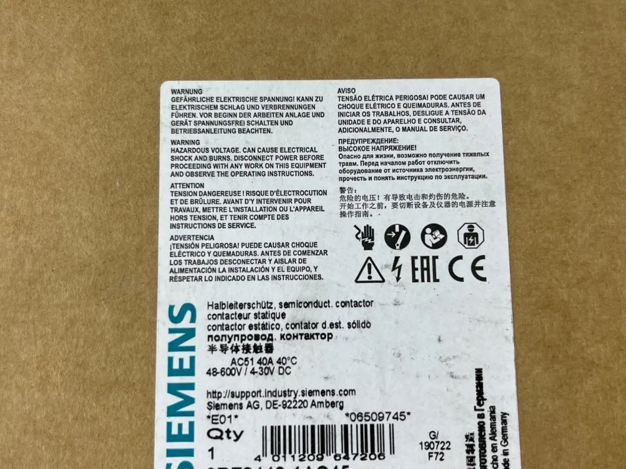 Billede 5 - Siemens 3RF2440-1AC45 Solid State kontaktor 40A