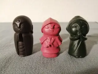 3 Smukke Japanske Praying Jizo Figurer