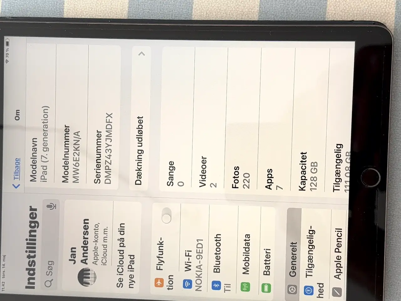 Billede 10 - Komplet iPad med tastatur, pen samt med sim kort
