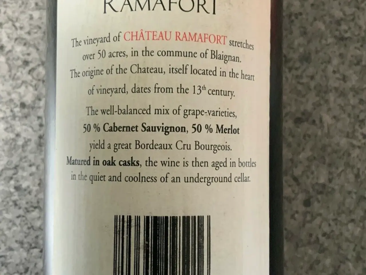 Billede 3 - Rødvin, 1995 Medoc Chateau Ramafort