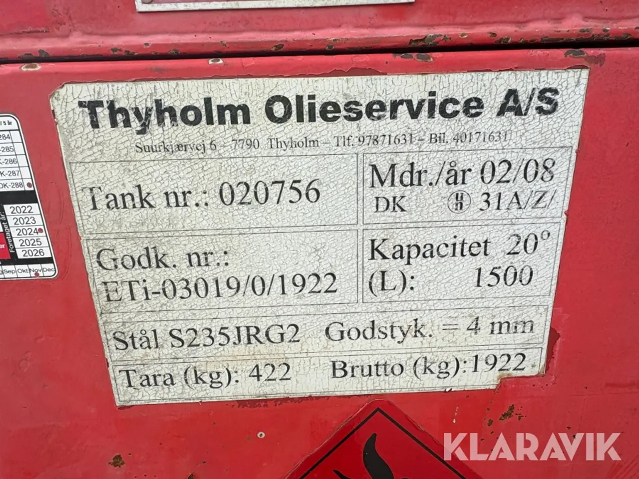 Billede 10 - Dieseltank Thyholm 1500 liters