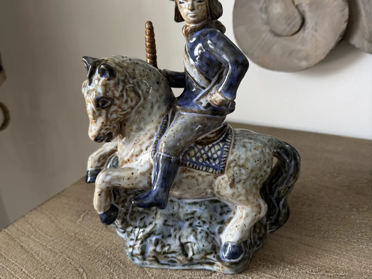 Billede 1 - L.Hjorth Blå Rytter til hest figur