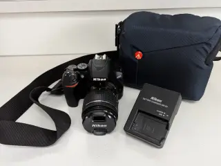 Nikon 3500 inkl. udstyr
