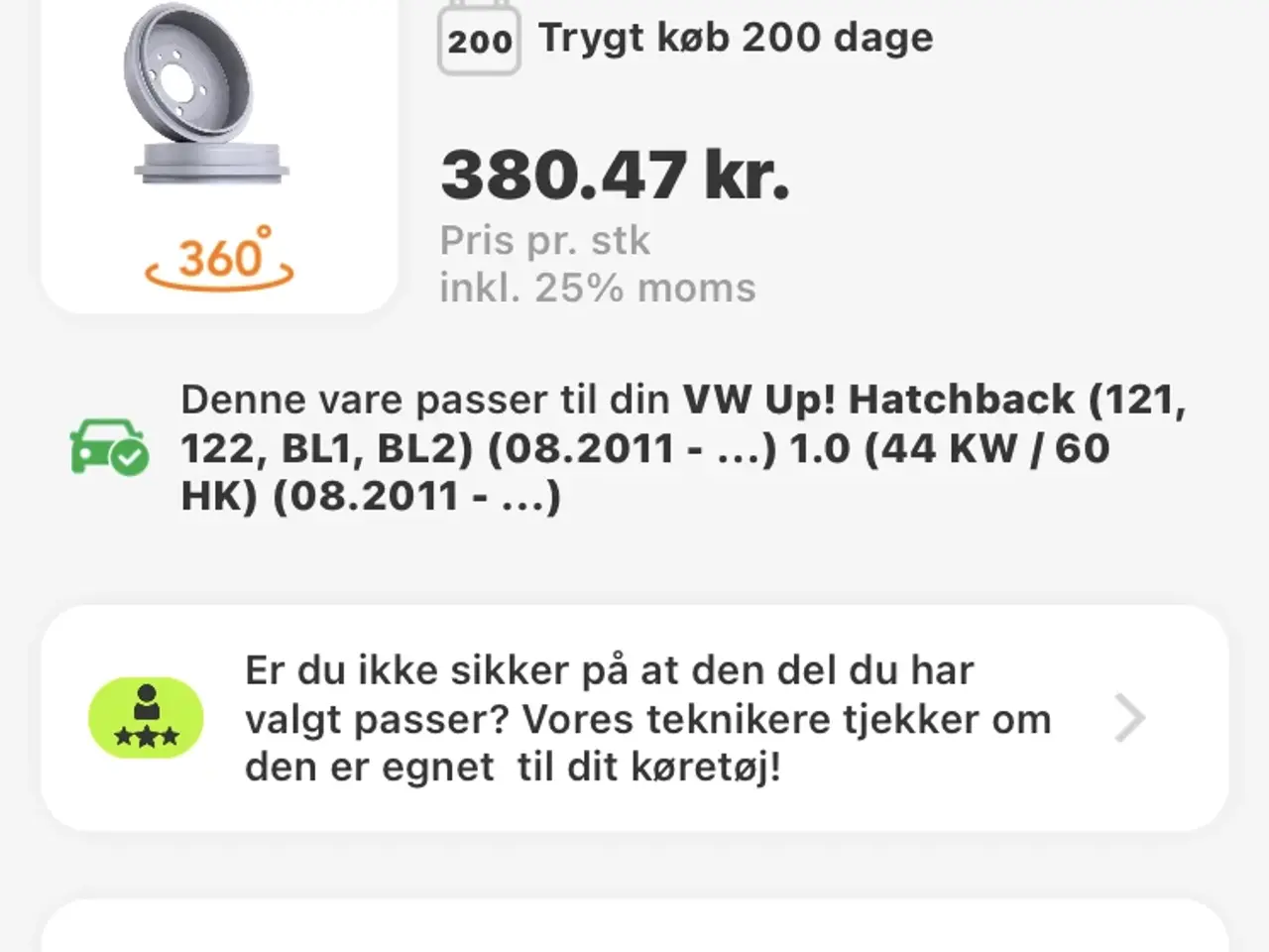 Billede 1 - Nye tromlebremser og bakker VW up. 