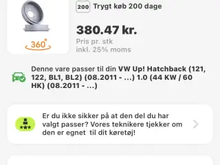 Nye tromlebremser og bakker VW up.