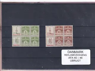 Danmark - Reklamevedhæng AFA 45 - 46 - Ubrugt