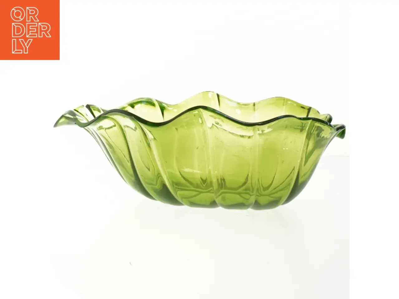 Billede 1 - Grøn glaskål (str. 32x27,5 cm)