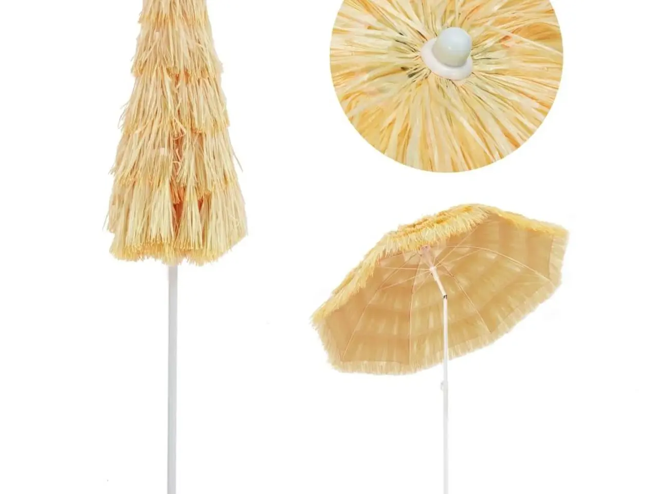 Billede 3 - Strandparasol i Hawaii-stil 180 cm - naturfarvet