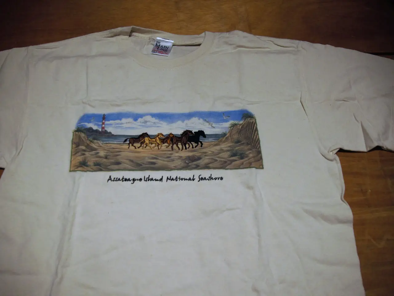 Billede 2 - NY beige T-shirt m/hestemotiv str. L