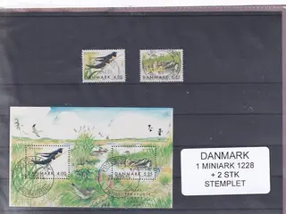 Danmark - Miniark 1228 + enkeltmærker - Stemplet